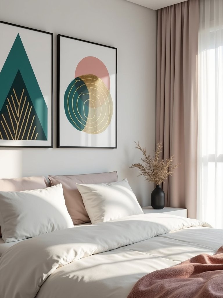 abstract geometric bedroom designs