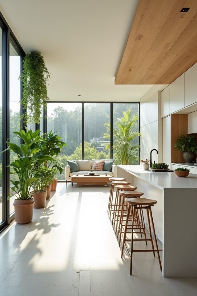 add vibrant indoor plants