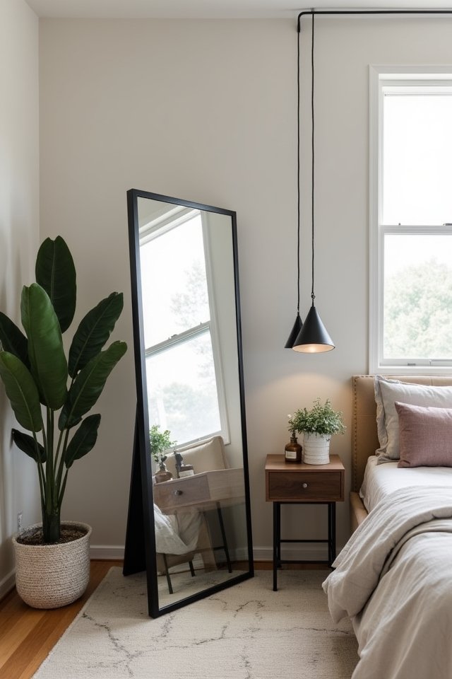 adjustable sleek black mirror