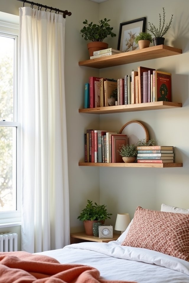 airy floating shelf decor