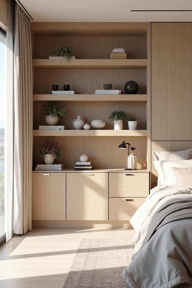 airy minimalist open shelving