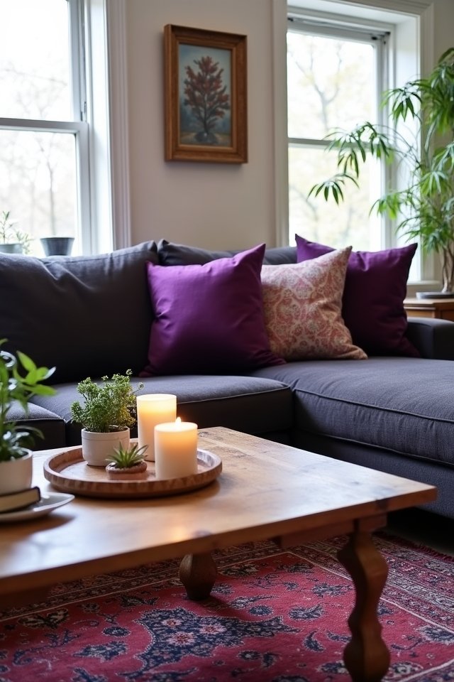 amethyst purple throw pillows