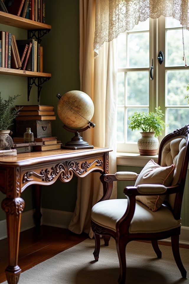 antique furniture in workspace