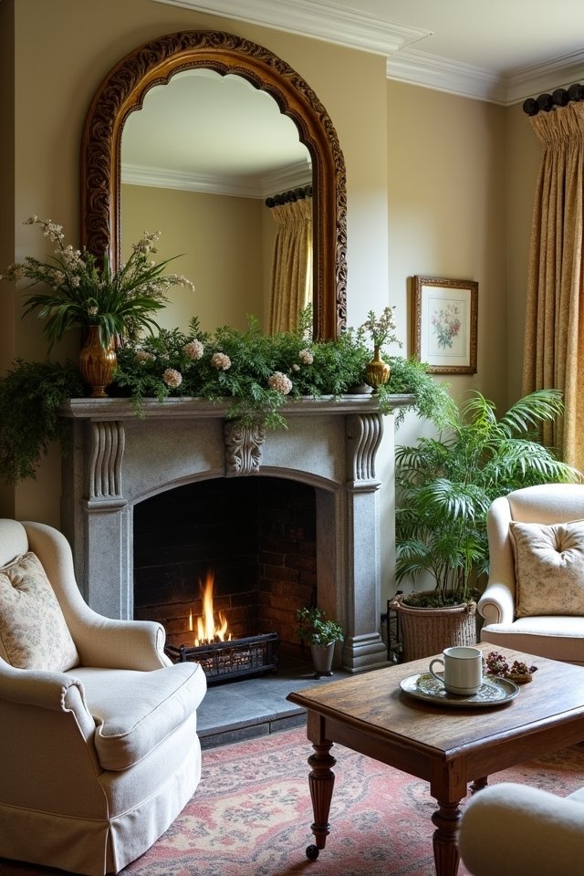 antique mirrors create depth
