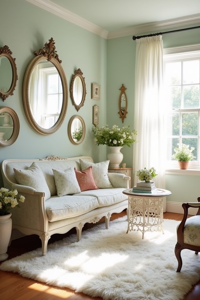 antique mirrors enhance ambiance