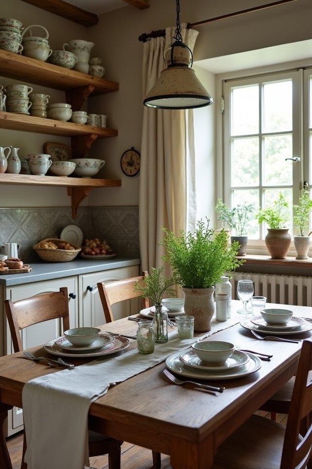 antique tableware adds charm