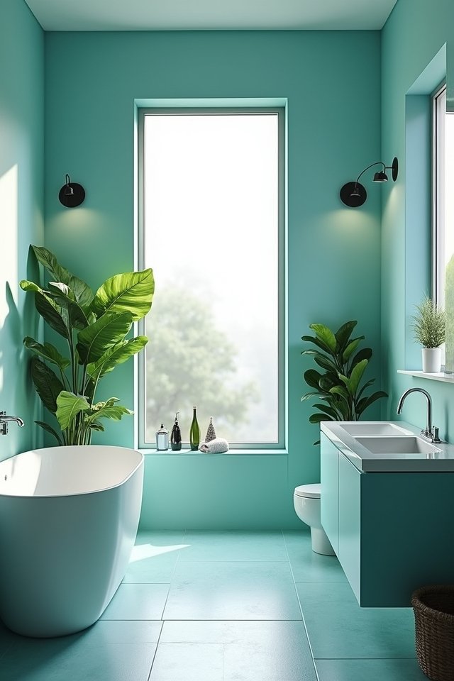 aqua blue bathroom oasis