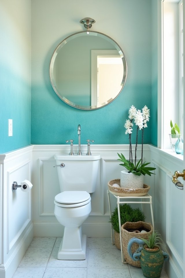aqua gradient bathroom oasis