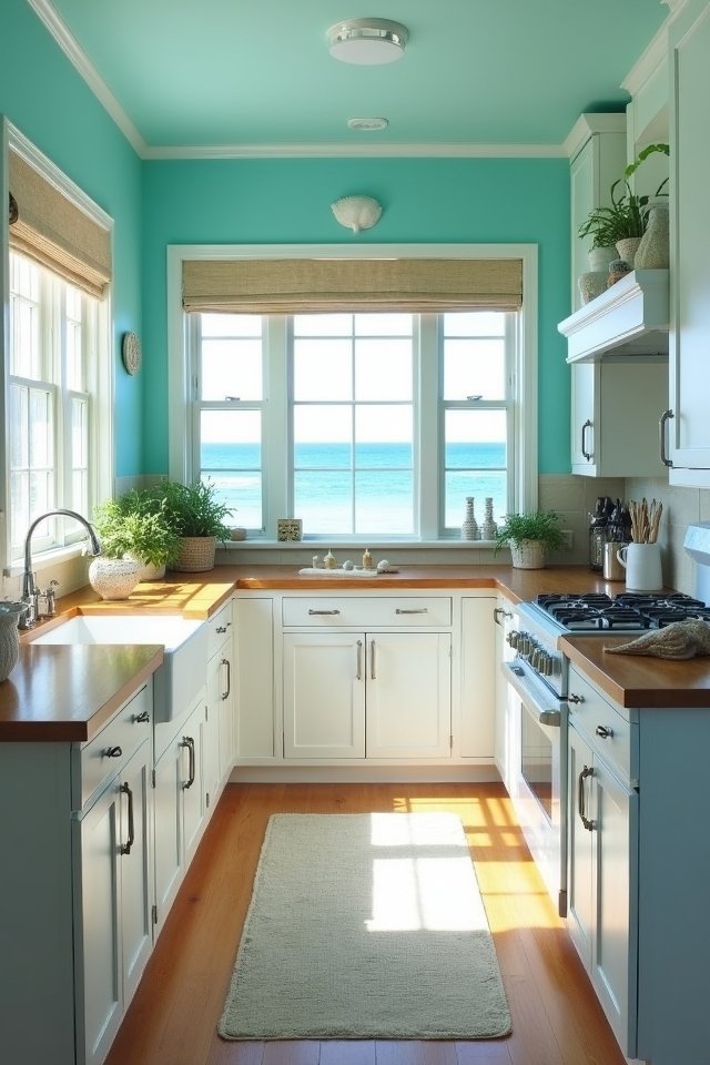 aqua kitchen coastal vibes