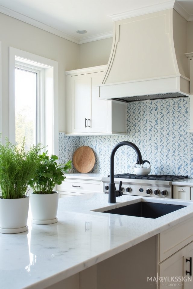 arched backsplashes enhance kitchens