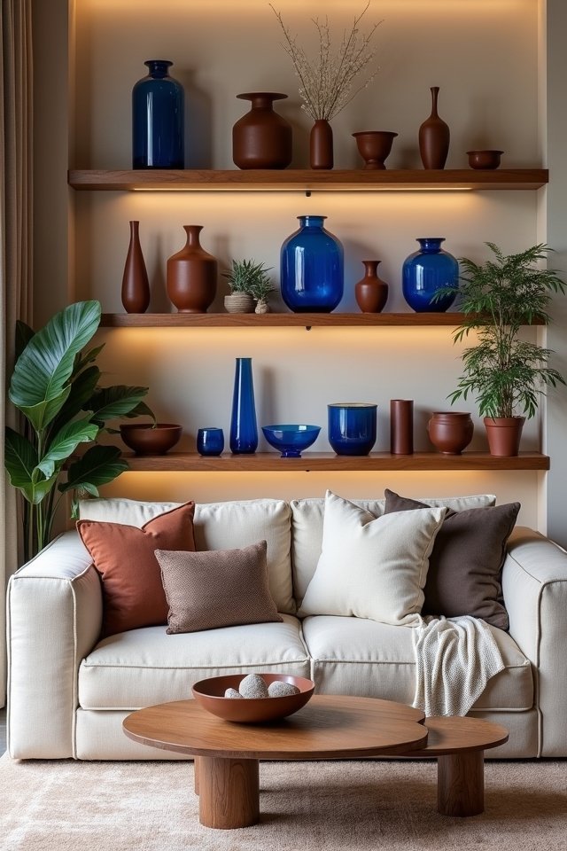 artistic display of ceramics