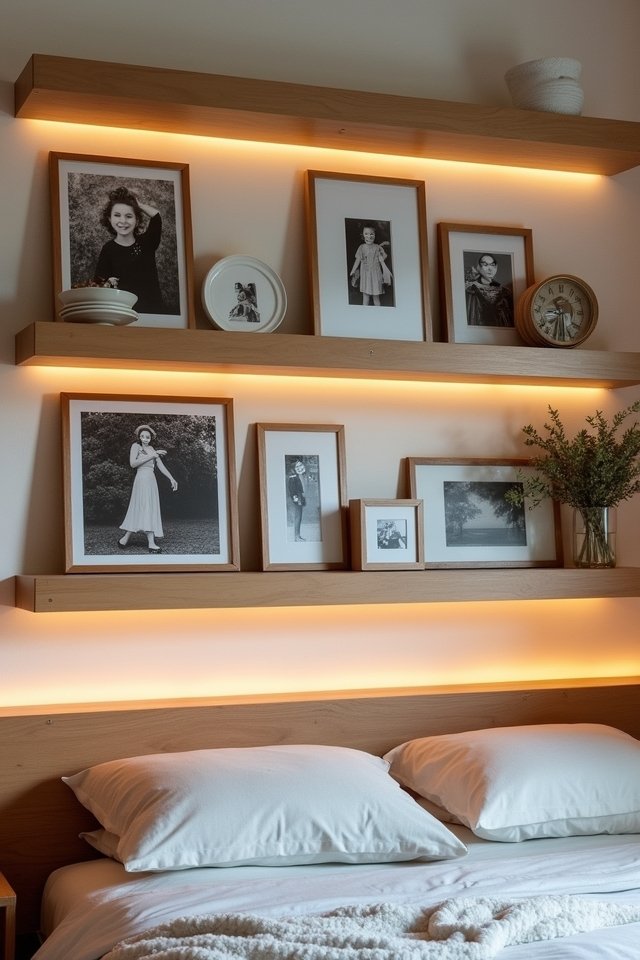 artistic floating shelf displays