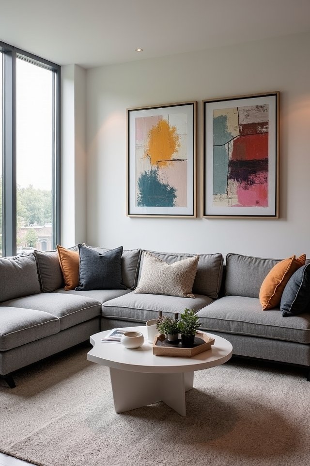 artistic gray sofa styling