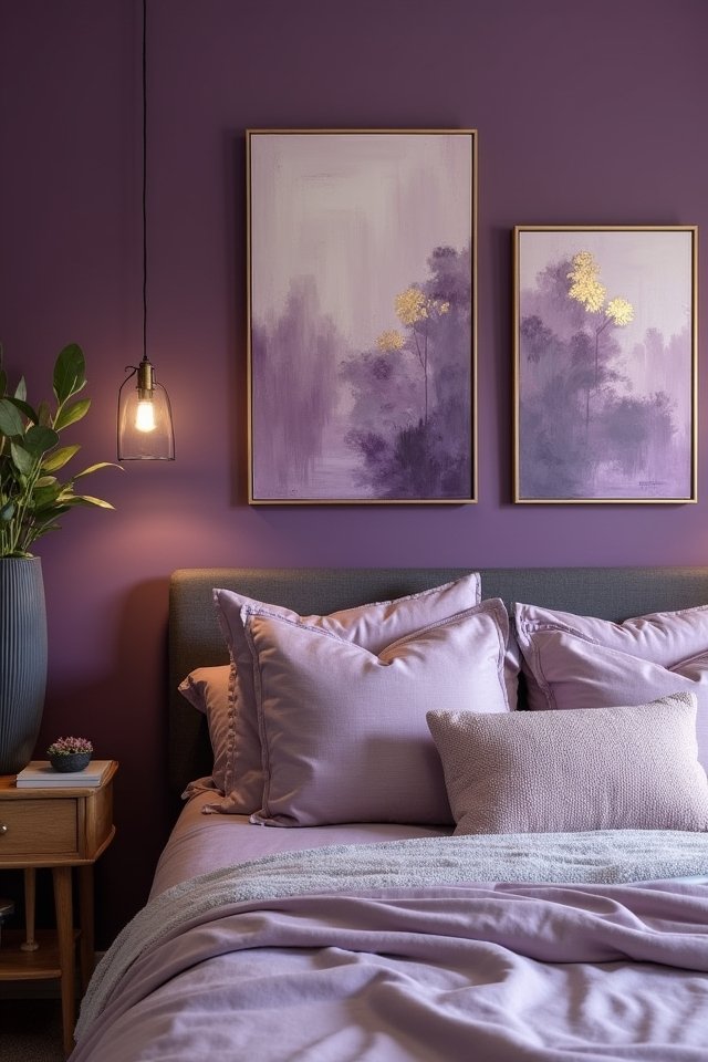 artistic purple wall expressions