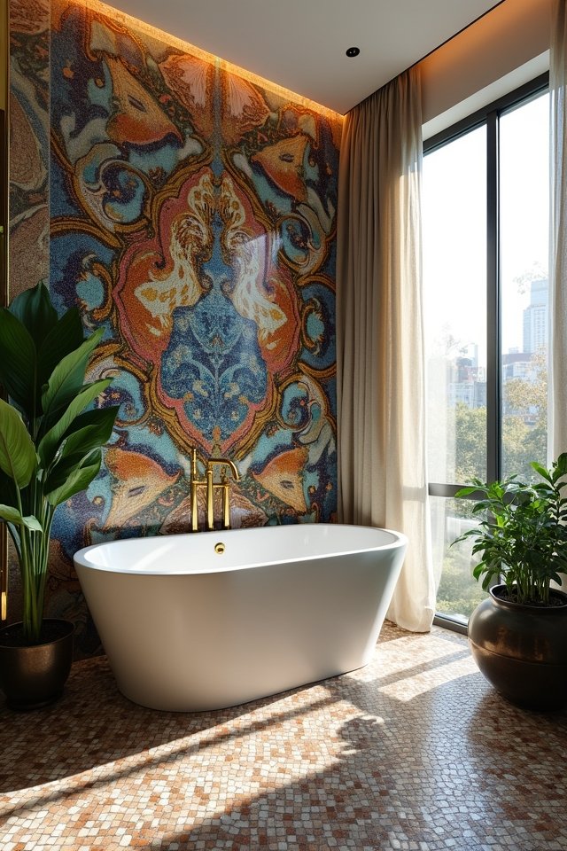 artistic tile bathroom transformation