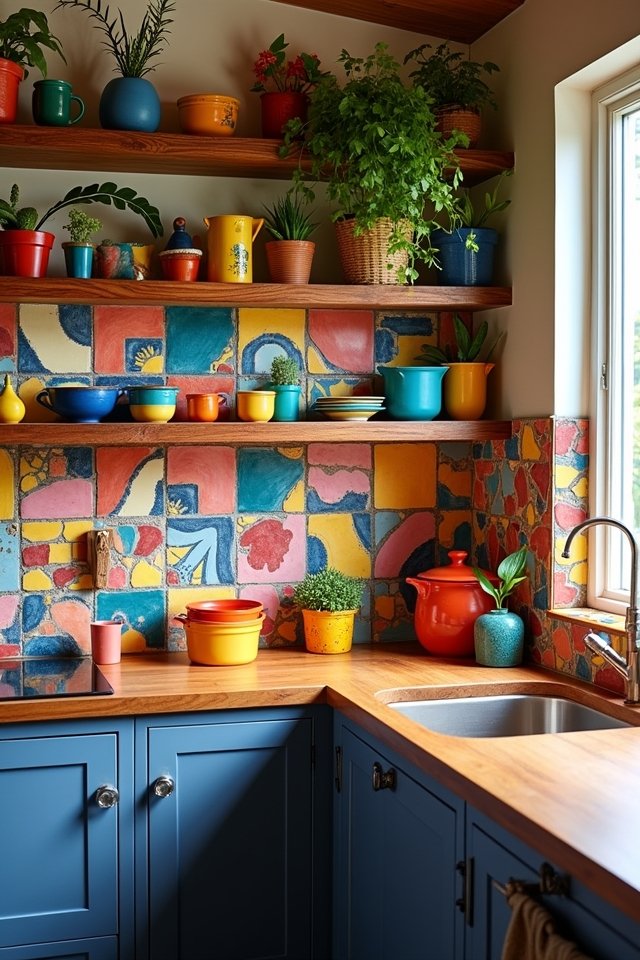 artistic vibrant kitchen backsplashes