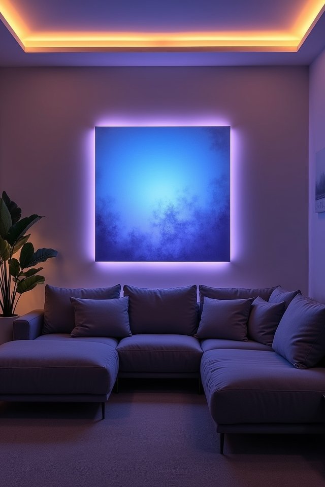 backlit wall art display