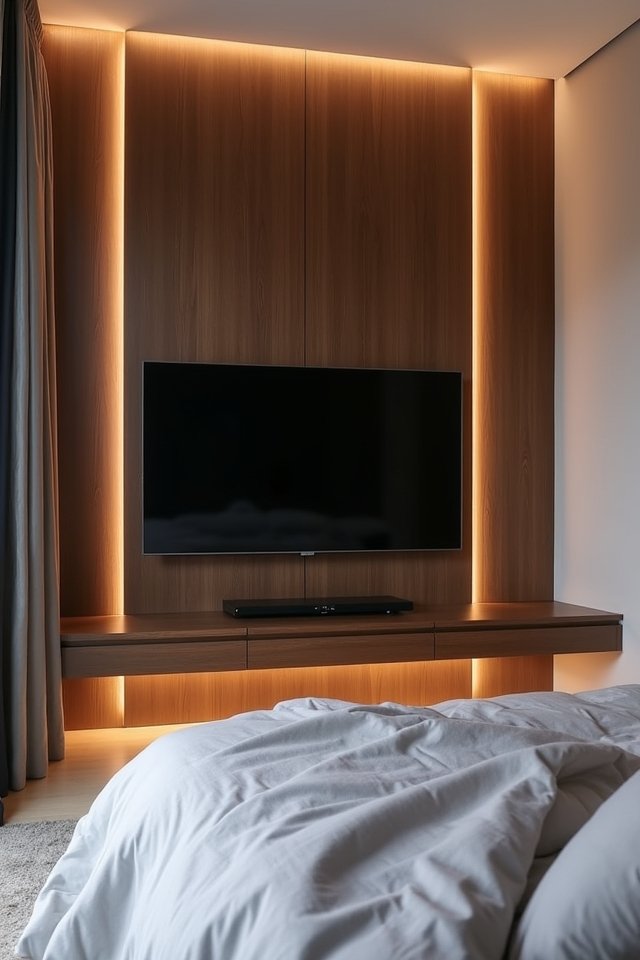 backlit wood panels ambiance