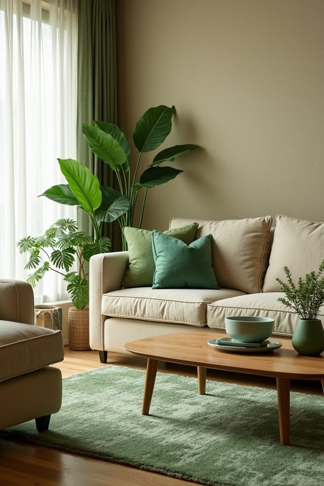 balanced green and beige palette