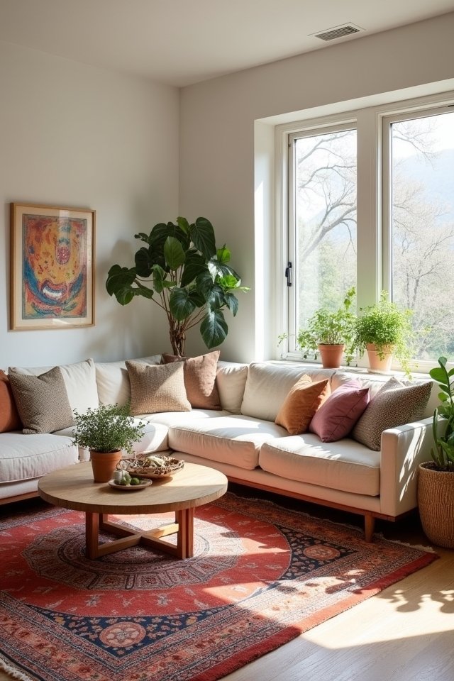 balanced vibrant cozy space