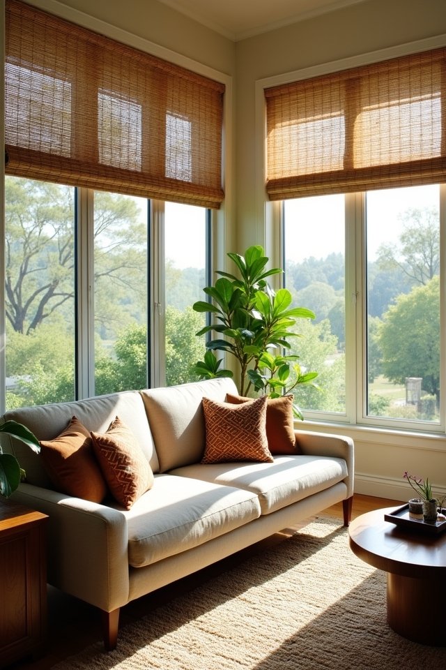bamboo blinds create serenity