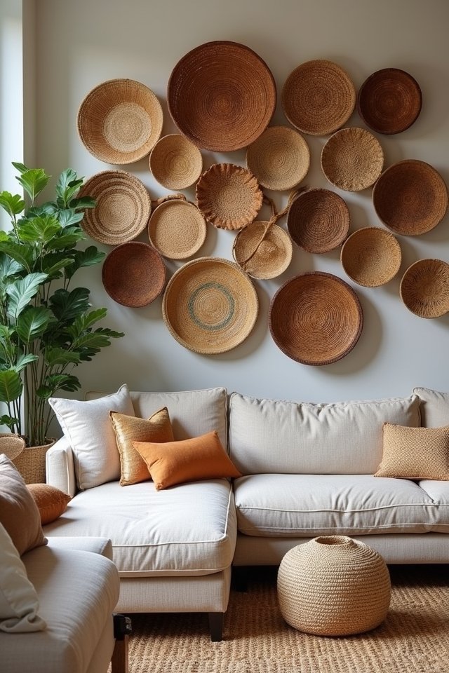 baskets as wall decor