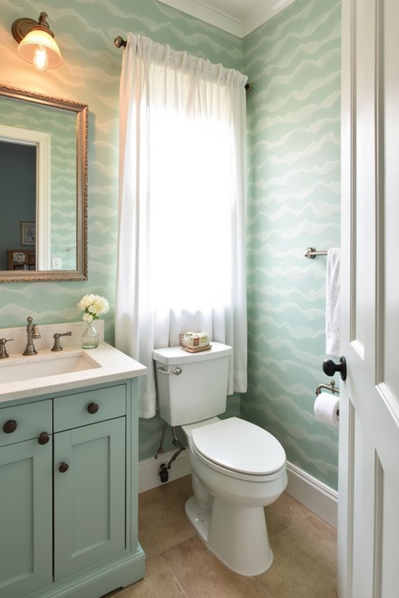 beach waves bathroom decor