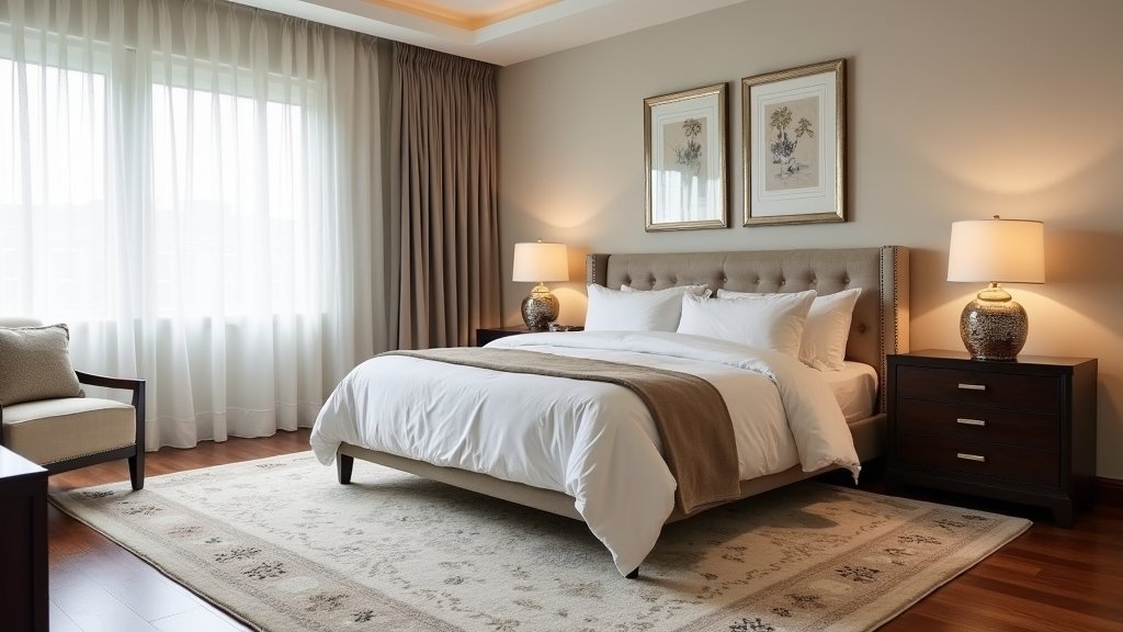 bedroom rug placement tips