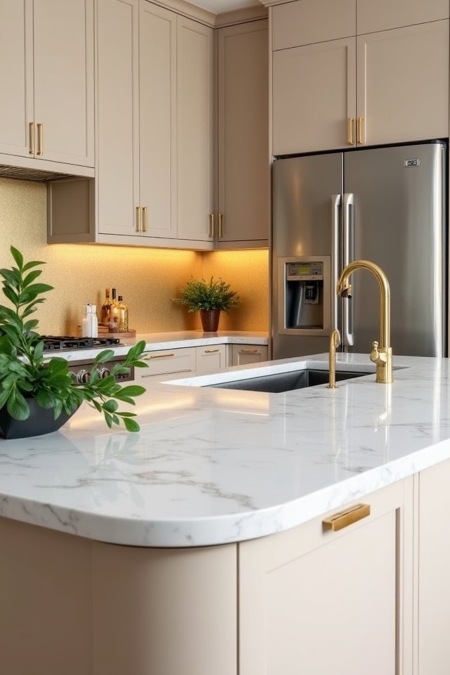 beige and metallic elegance