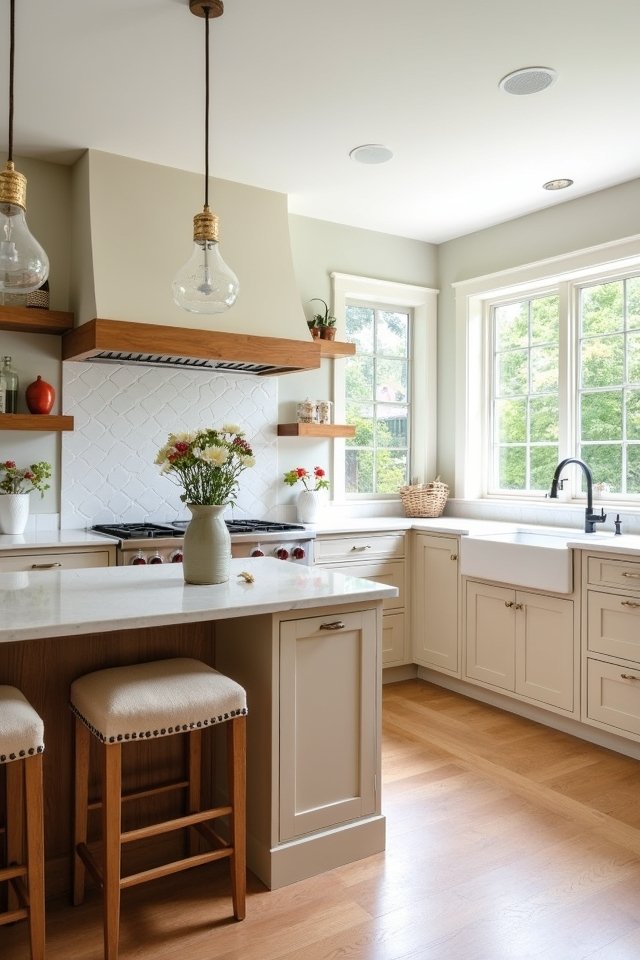 beige and white kitchen elegance