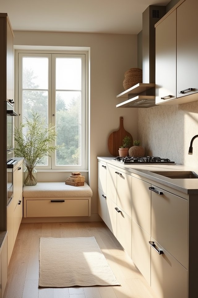 beige hardware enhances kitchen design