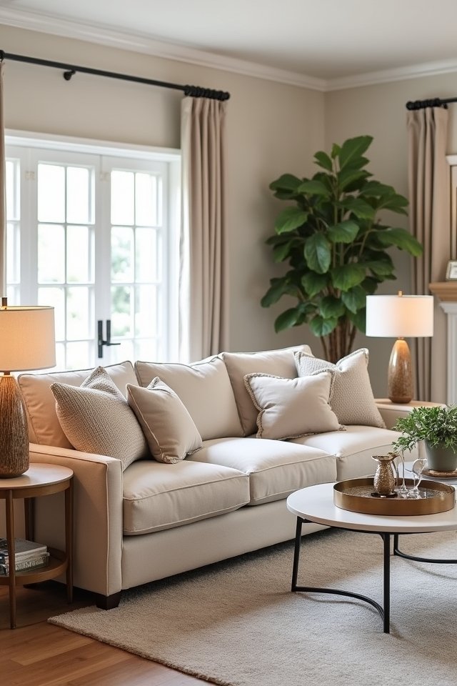 beige sofa functional layout