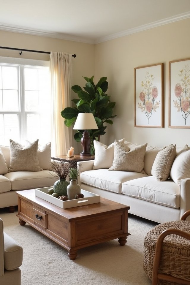 beige walls vibrant decor