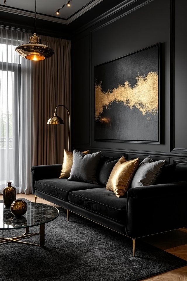 black and metallic elegance