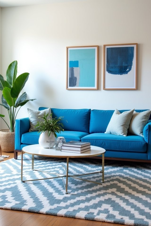 blue and white contrast