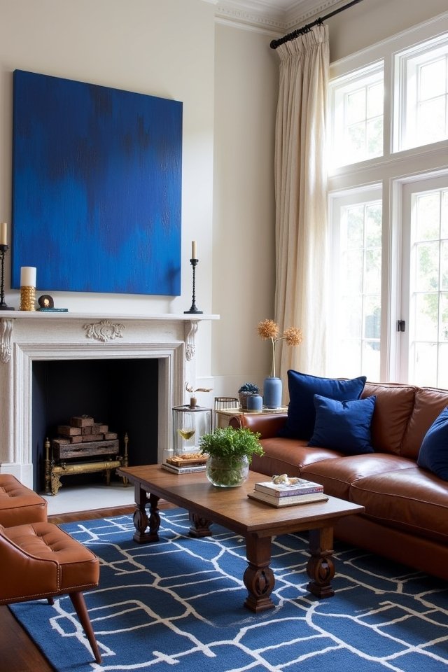 blue art brown furnishings
