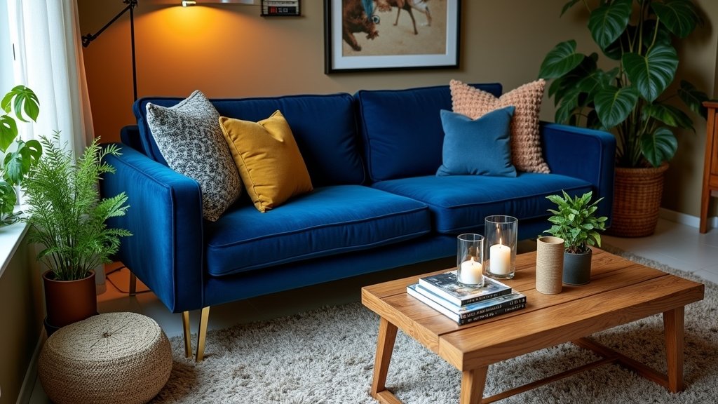 blue couch living room inspiration