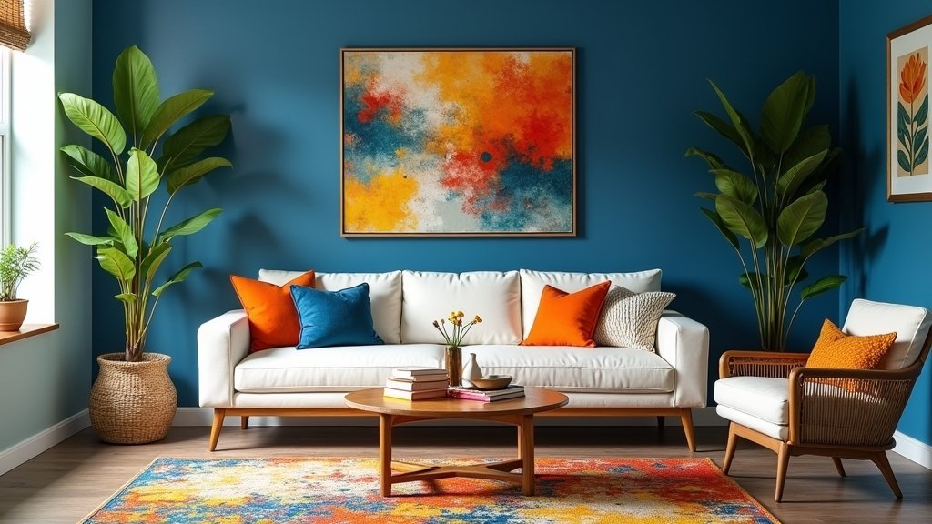 blue walls with accents