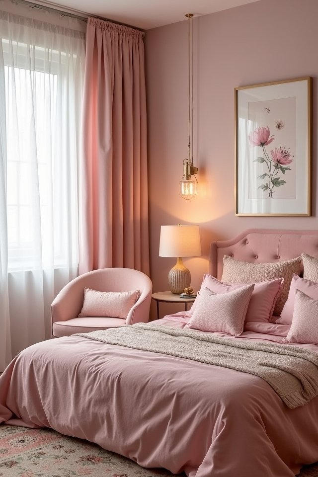 blush accents enhance decor