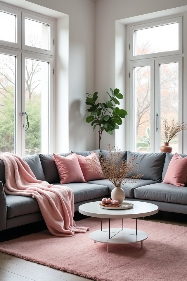 blush accents grey furniture