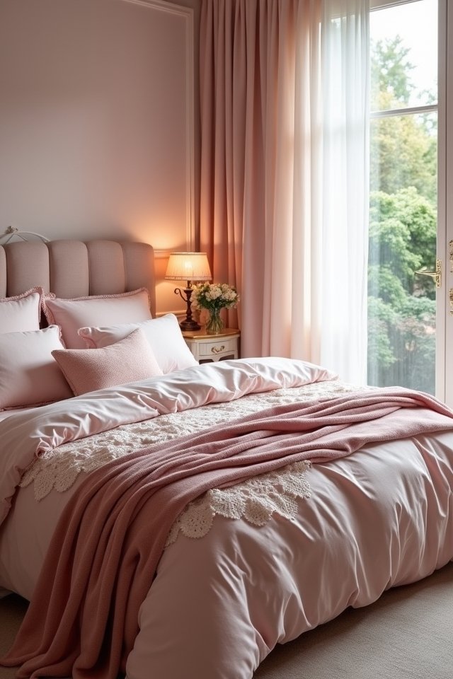 blush bedding creates serenity