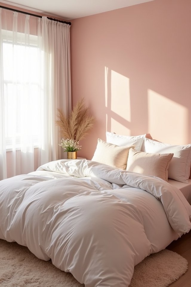 blush pink bedroom tranquility