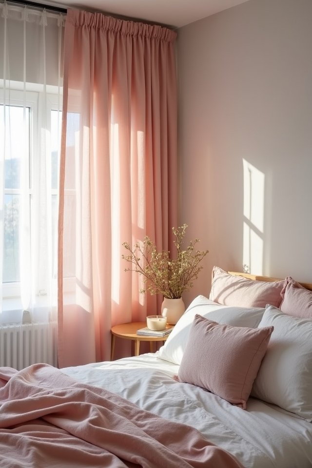 blush pink curtains elegance