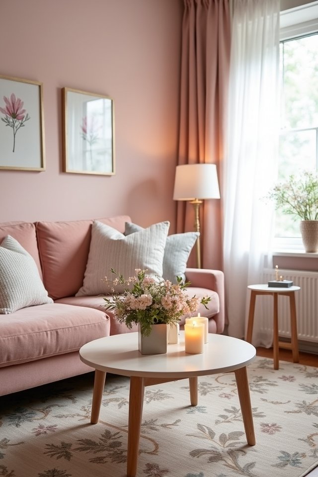 blush pink romantic accents