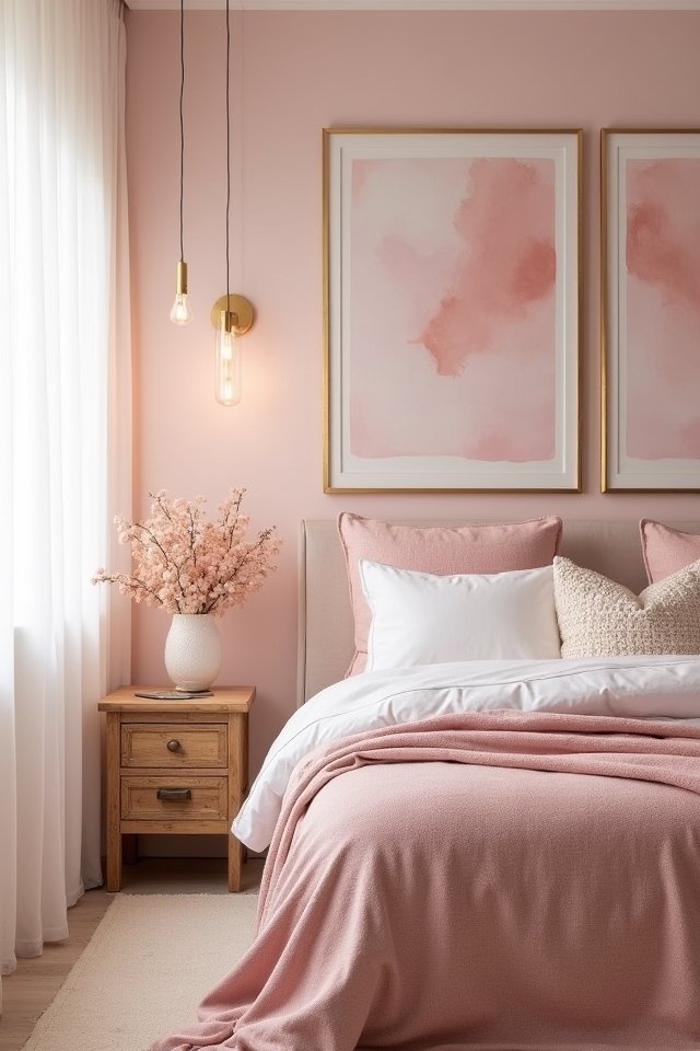 blush pink wall art