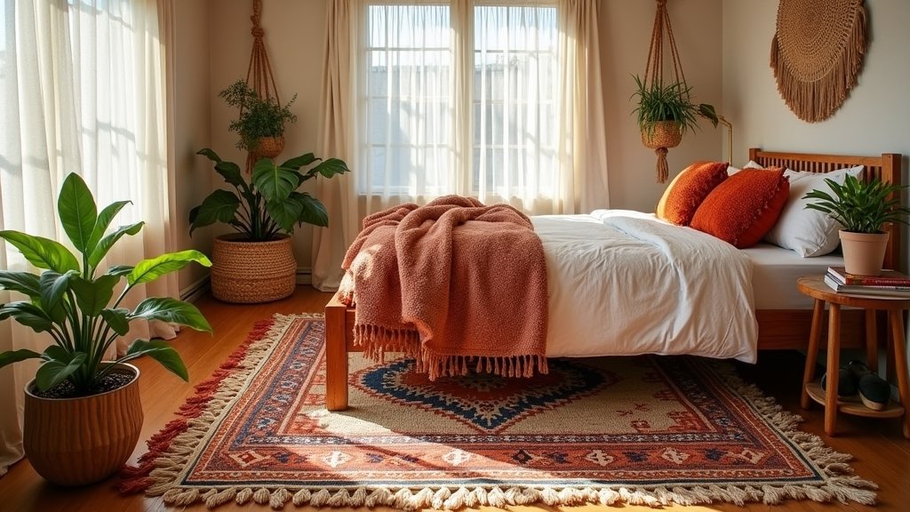 bohemian bedroom rug styles