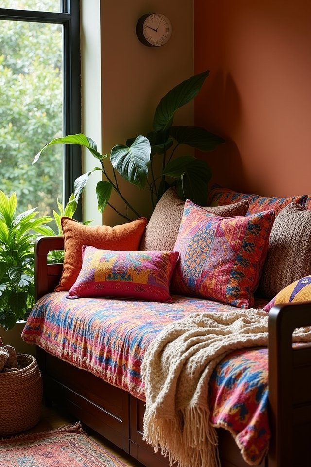 bohemian colorful daybed oasis