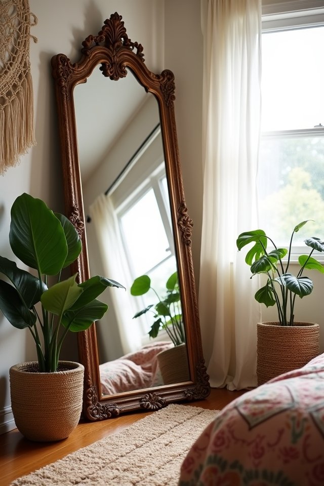 bohemian floor mirror styling