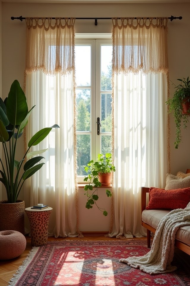 bohemian fringe curtain accents