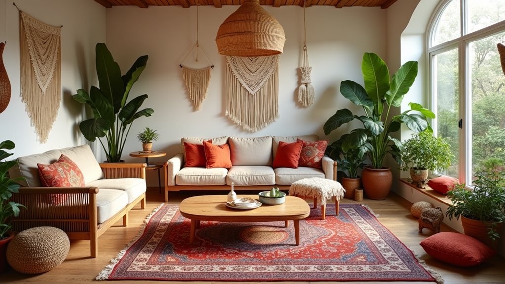 bohemian inspired cozy living spaces